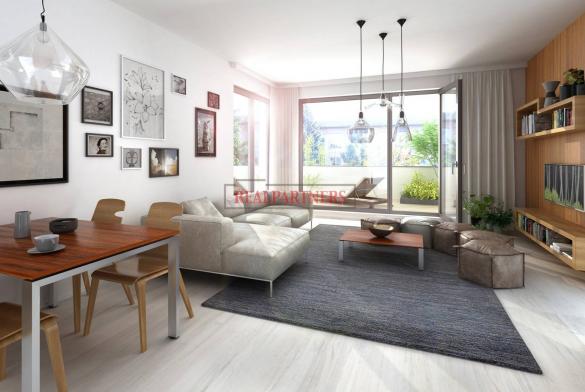 Nový byt 1+kk o ploše 34,7 m² + terasa 12,7 m² + 9,2 m² balkon na Praze 6 - Liboc.