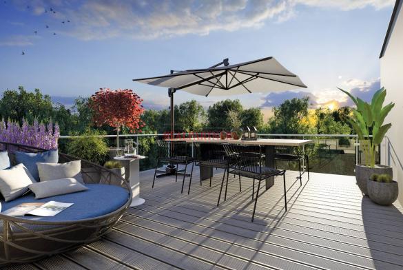 Nový byt 4+kk o ploše 106,3 m² + balkón 21 m² + terasa 11 m² ve výstavbě.