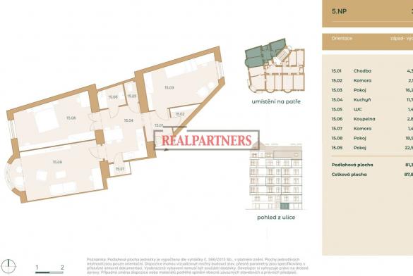 Zrekonstruovány byt 3+1 o ploše 87,8 m² na Praze 7 – v samém srdci Letné