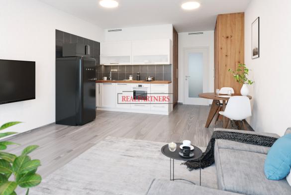 Novostavba bytu 1+kk o ploše 30,5m + 5,1 m² balkón ve výstavbě u Roztylského náměstí.