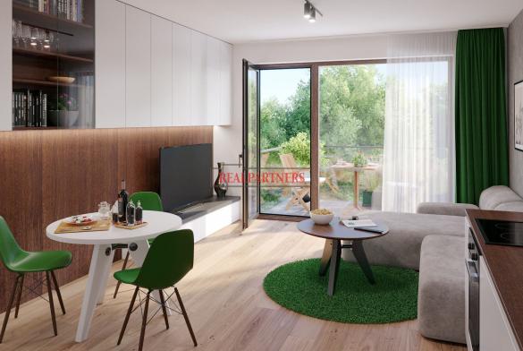 Novostavba bytu 2+kk o ploše 60 m² + 5,3 m² balkón ve výstavbě u Roztylského náměstí.