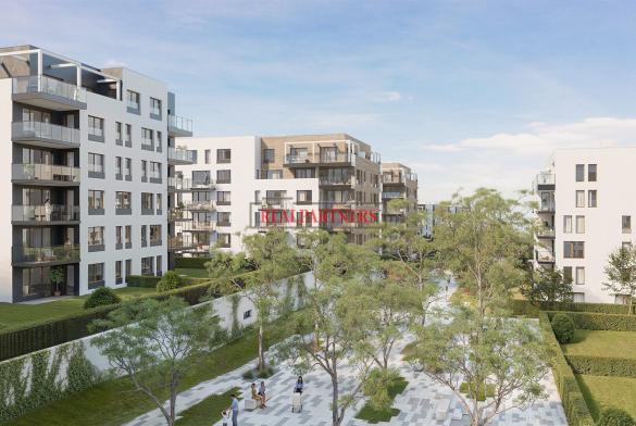 Nový byt 2+kk o ploše 55 m² + balkon 9,5 m² ve výstavbě vedle Čimického parku.