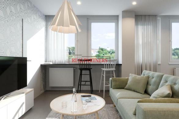 Ubytovací jednotka 1+kk o ploše 25,8 m² + 18,7 m² terasa na Praze 2, pod Grébovkou.